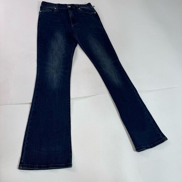 BlankNYC Jeans Womens 31 The HOYT High Rise Mini Flare Dark Wash New - Picture 1 of 10